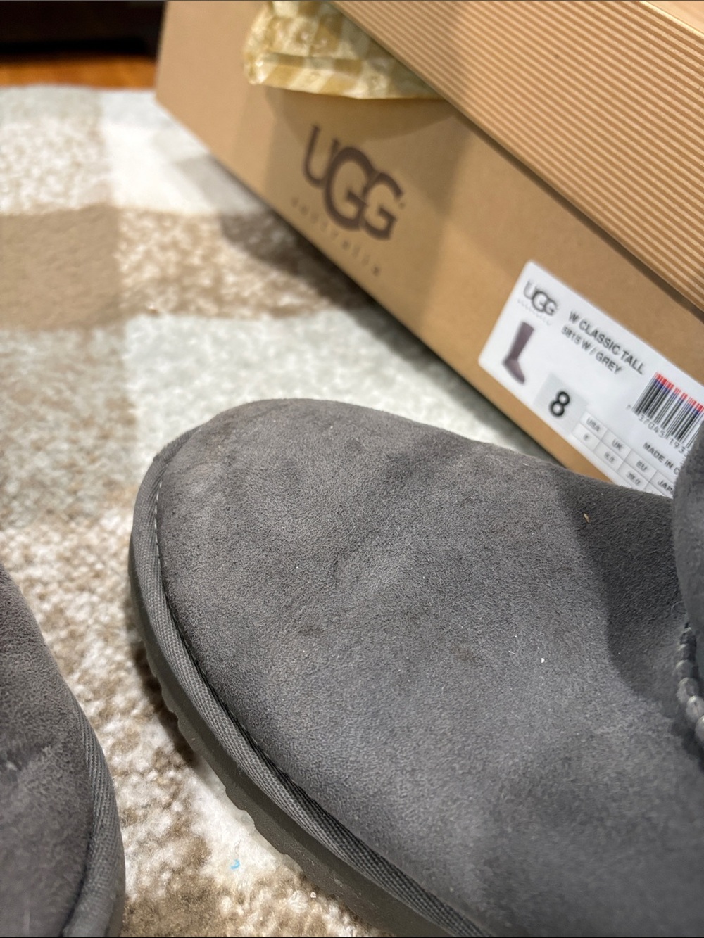 UGG W Classic Tall Boots - Grey Suede - Picture 9 of 9